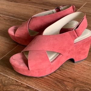 Chinese laundry Rose suede platform wedges
